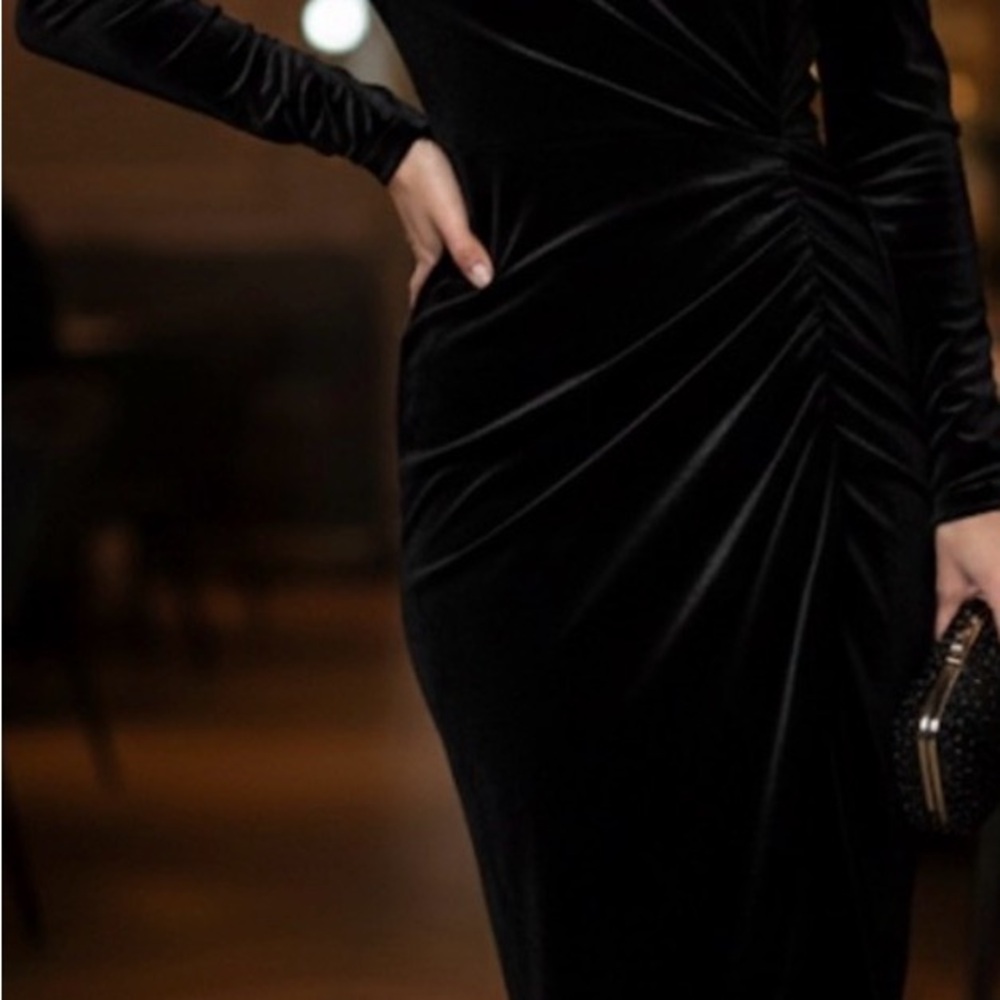 Elegant Black Velvet Dress